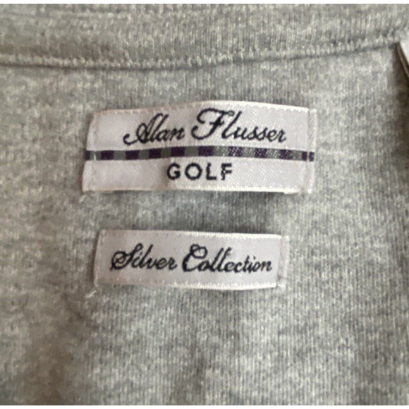 Alan Flusser Golf Silver Collection Pullover Vest Cotton Gray Sweatshirt XL - Picture 5 of 5